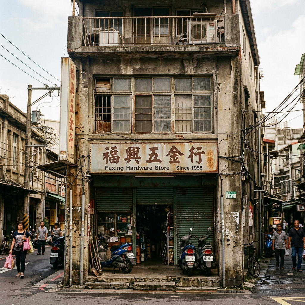 翻修前的老舊公寓外觀